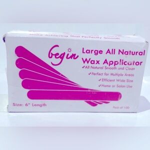 All Natural Wax Applicator Size 6” Length Large 100 Pack Smooth and Clean NEW